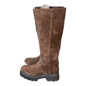 Kenneth Cole Women's Marge Low Heel Brown Suede Leather Tall Boots Size 9.5 New!